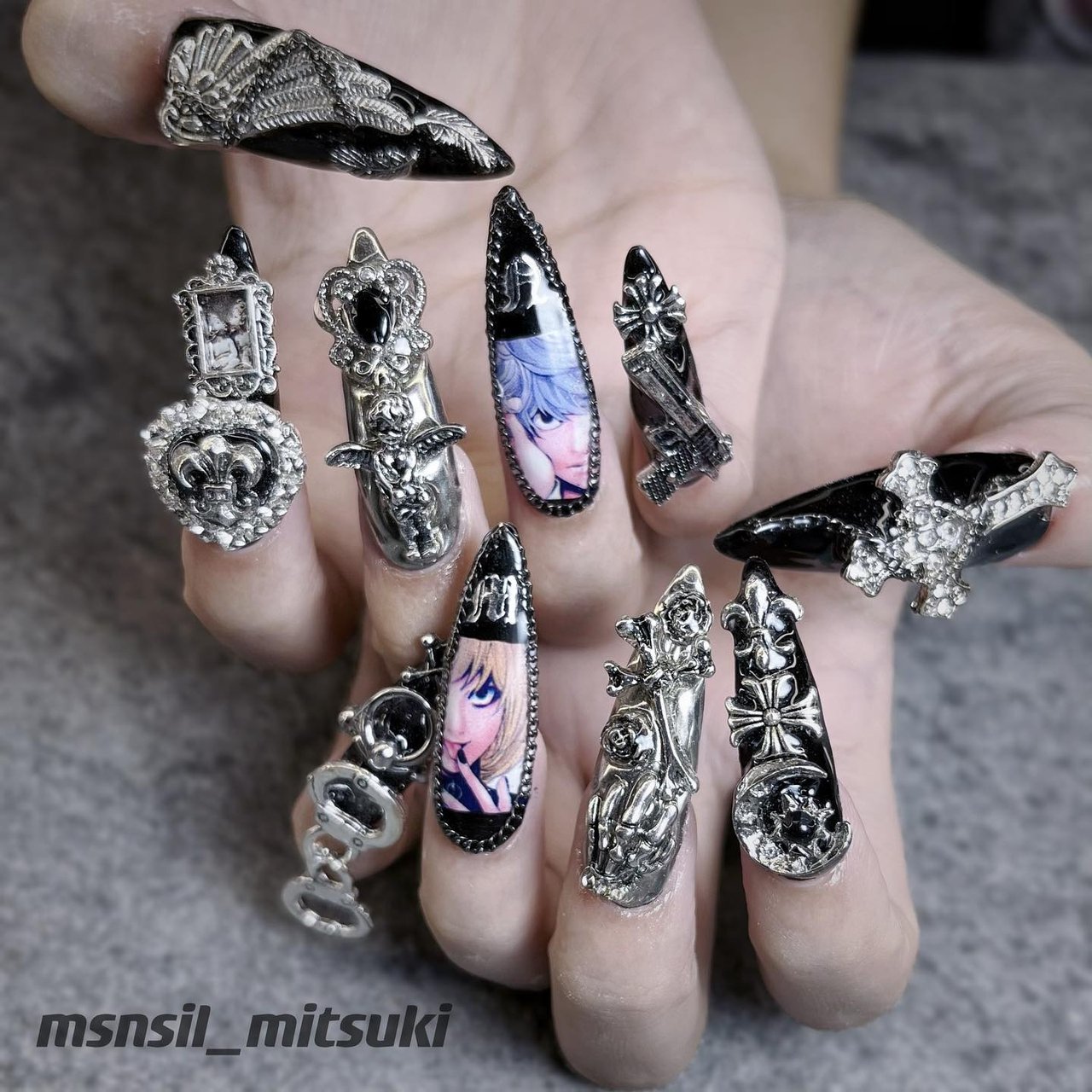 【中古】 アートネイルメモリー まみの粒子/文芸社/相楽聖治 ニュアンス/個性派/天然石/絵画 - mystical gemのネイルデザイン