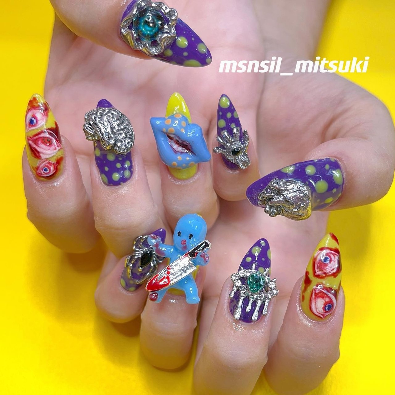 ネイルパーツ☆みりん様 ハロウィン/個性派/ピンク - mitsukiのネイルデザイン[No