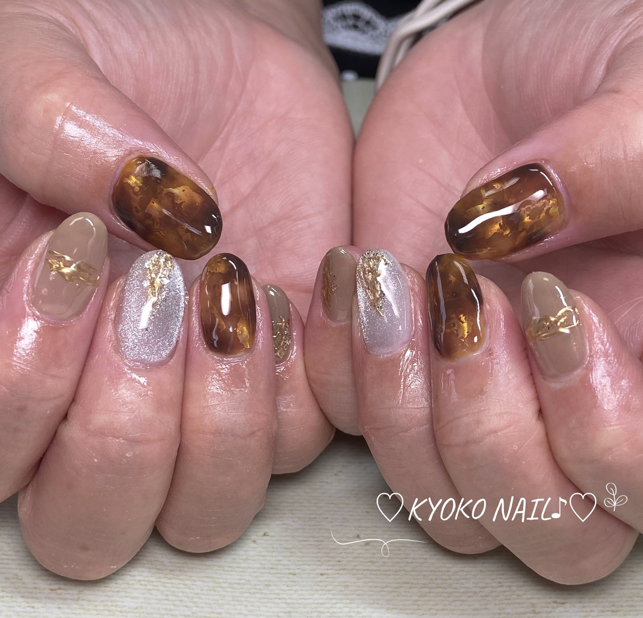 秋/オールシーズン/ハンド/べっ甲/マグネット - Kyoko nailのネイル 
