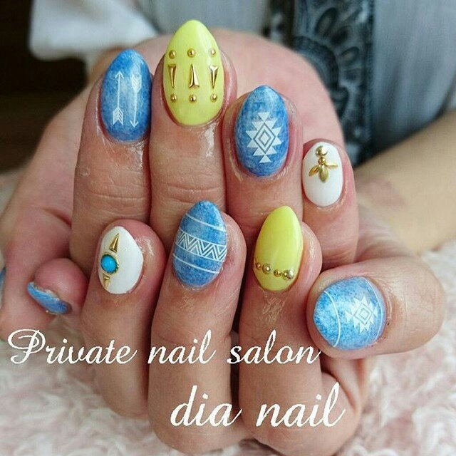 夏 海 リゾート ハンド ワンカラー Private Nail Salon Dia Nailのネイルデザイン No ネイルブック