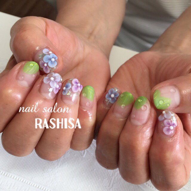 春 夏 梅雨 ハンド フラワー Rashisaのネイルデザイン No ネイルブック