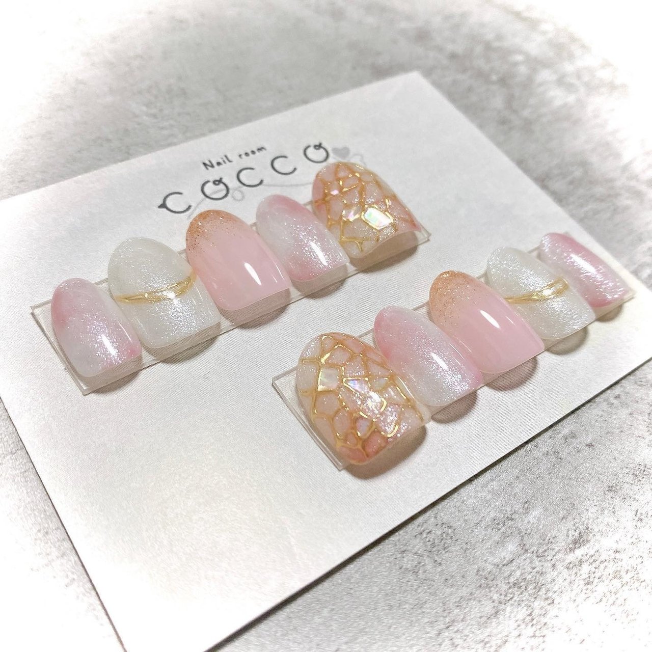 オールシーズン/ハンド/シェル/マーブル/ホワイト - nail_room_coccoの 