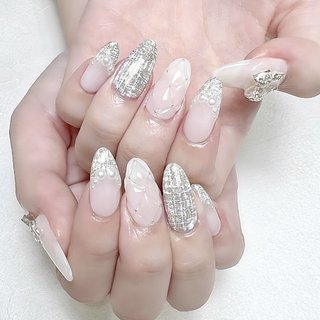 ネイルチップ ワンホン ツイード キルティング リボン ラメ ネイルチップ ワンホン ツイード キルティング リボン ラメ