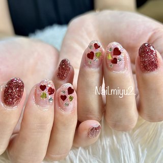 32］ネイルチップ ハートネイル バレンタイン ホログラム カワイイ