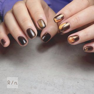 #010 ブラウンミラーネイル　ネイルチップ 010 ブラウンミラーネイル ネイルチップ ブラウン×ミラーのシック