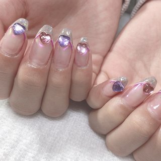 ユニコーンフレンチのネイルデザイン｜ネイルブック