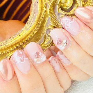 人気順｜#ピンクベージュミラーのネイルデザイン｜ネイルブック