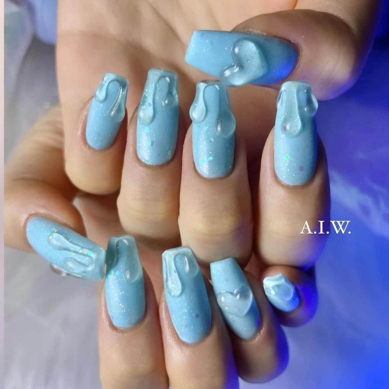 ターコイズ/水色/ブルー - 大倉ノドカ 🐍💖A.I.W. / Nail & Eyebrow