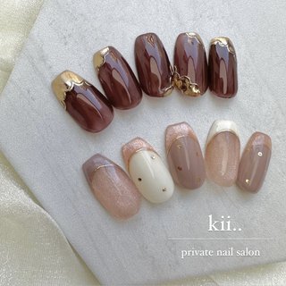 バイカラーマグネットネイルのネイルデザイン｜ネイルブック 