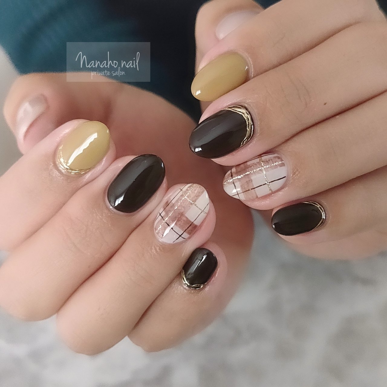 秋/冬/ハンド/シンプル/チェック - Nanaho☆nail(大阪府八尾市)の