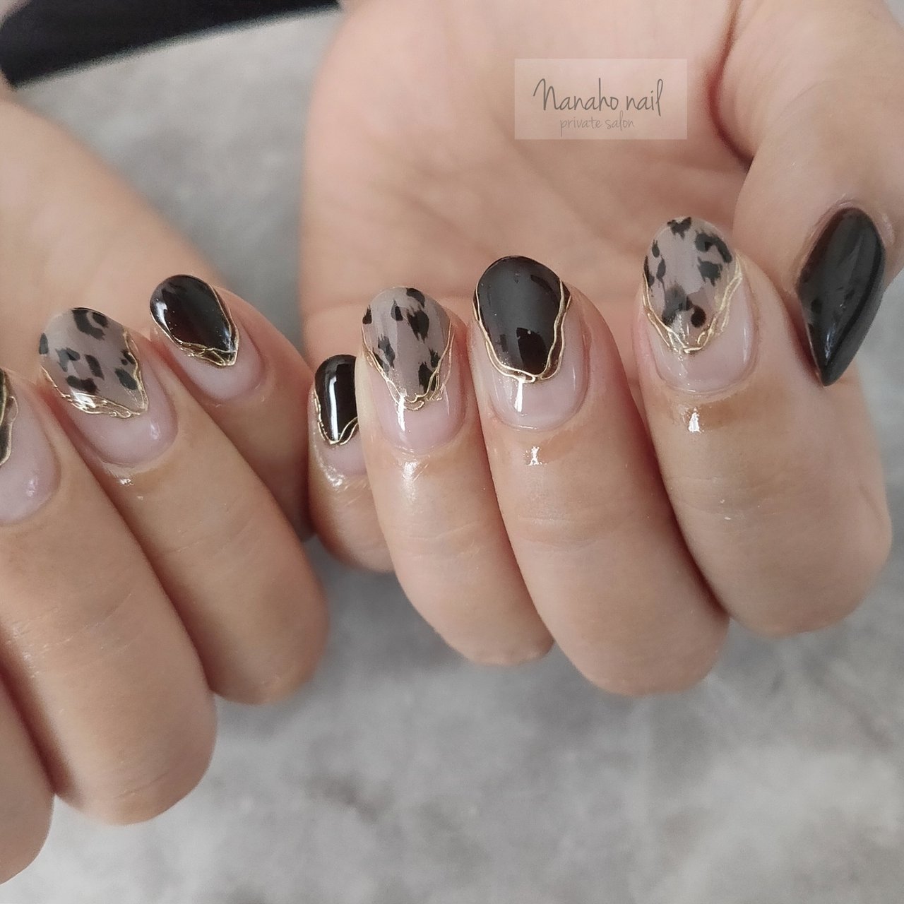 秋/冬/ハンド/フレンチ/アニマル柄 - Nanaho☆nail(大阪府八尾市)の