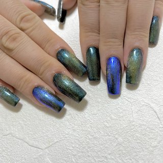 人気順｜マグネット/ブルー/オーロラパウダーのネイルデザイン｜ネイル