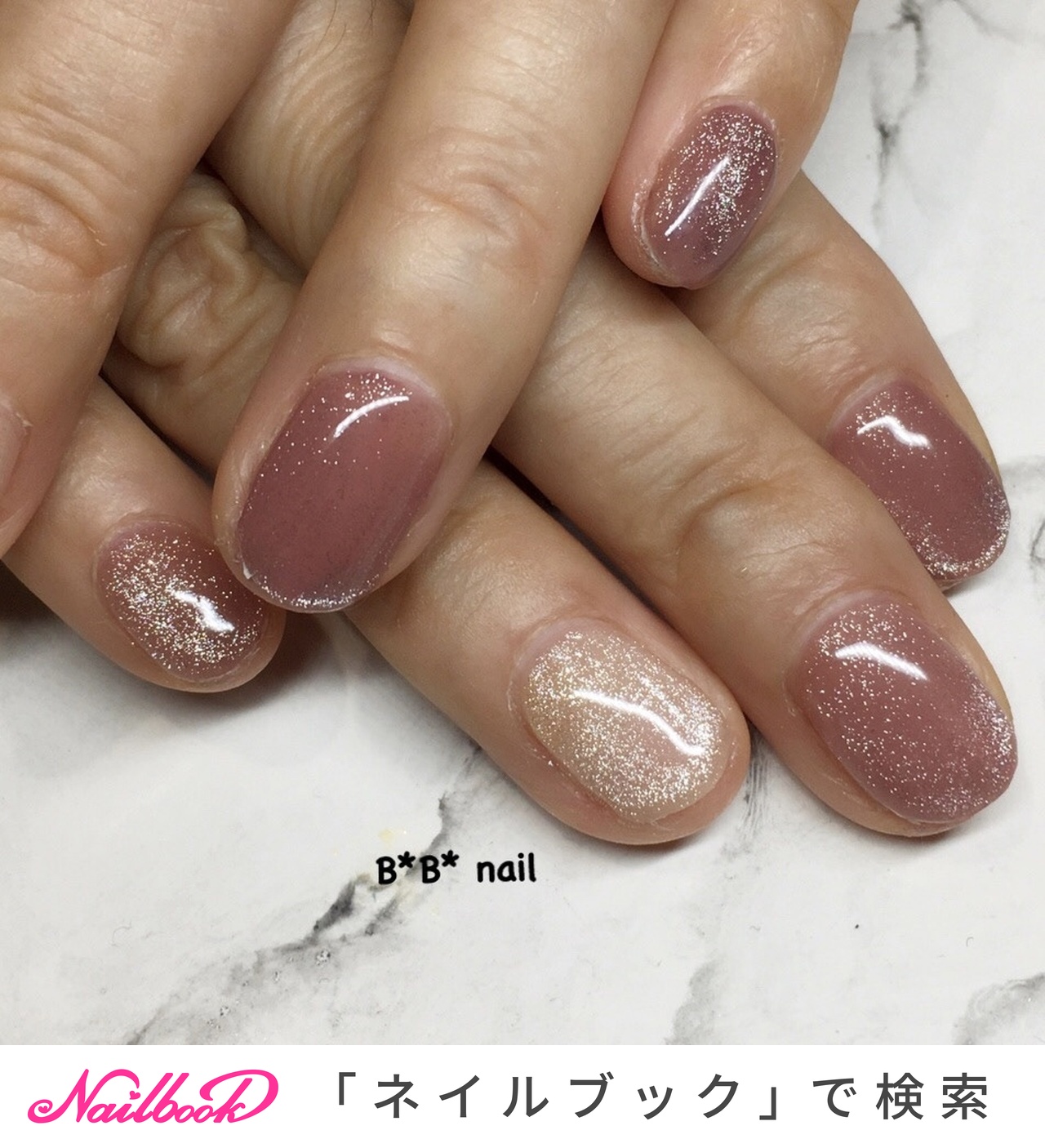 オールシーズン/入学式/オフィス/デート/ラメ - B*B*nailのネイルデザイン[No.8418314]｜ネイルブック