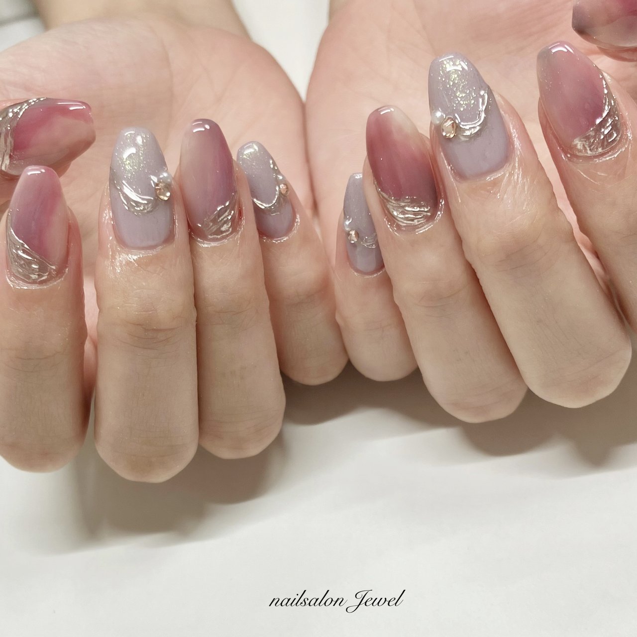 秋/冬/ハンド/ミラー/ロング - nailsalon Jewelのネイルデザイン[No