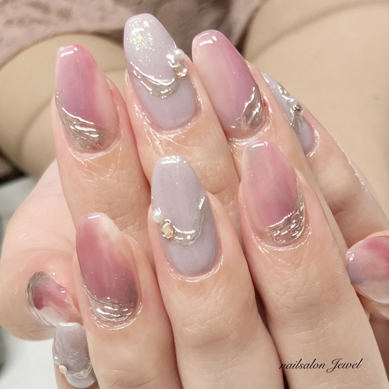 秋/冬/ハンド/ミラー/ロング - nailsalon Jewelのネイルデザイン[No