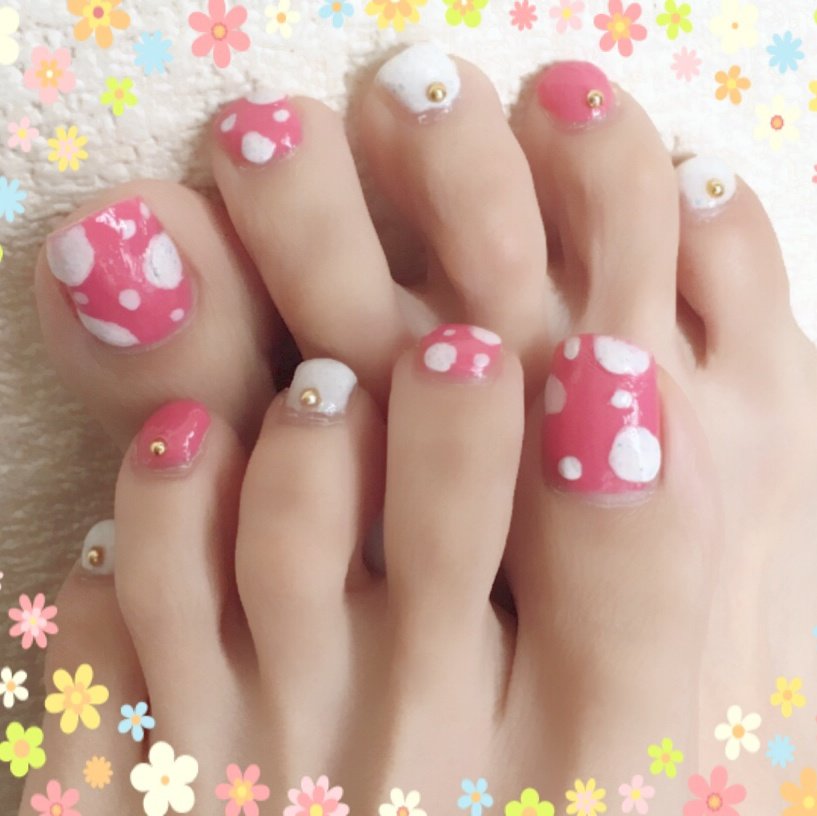 春 夏 デート フット シンプル バン のネイルデザイン No ネイルブック