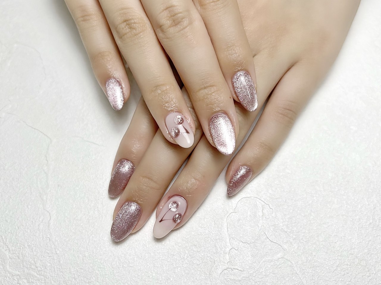 ネイルチップ オーダー さくらんぼ マグネット ガーリー フルーツ