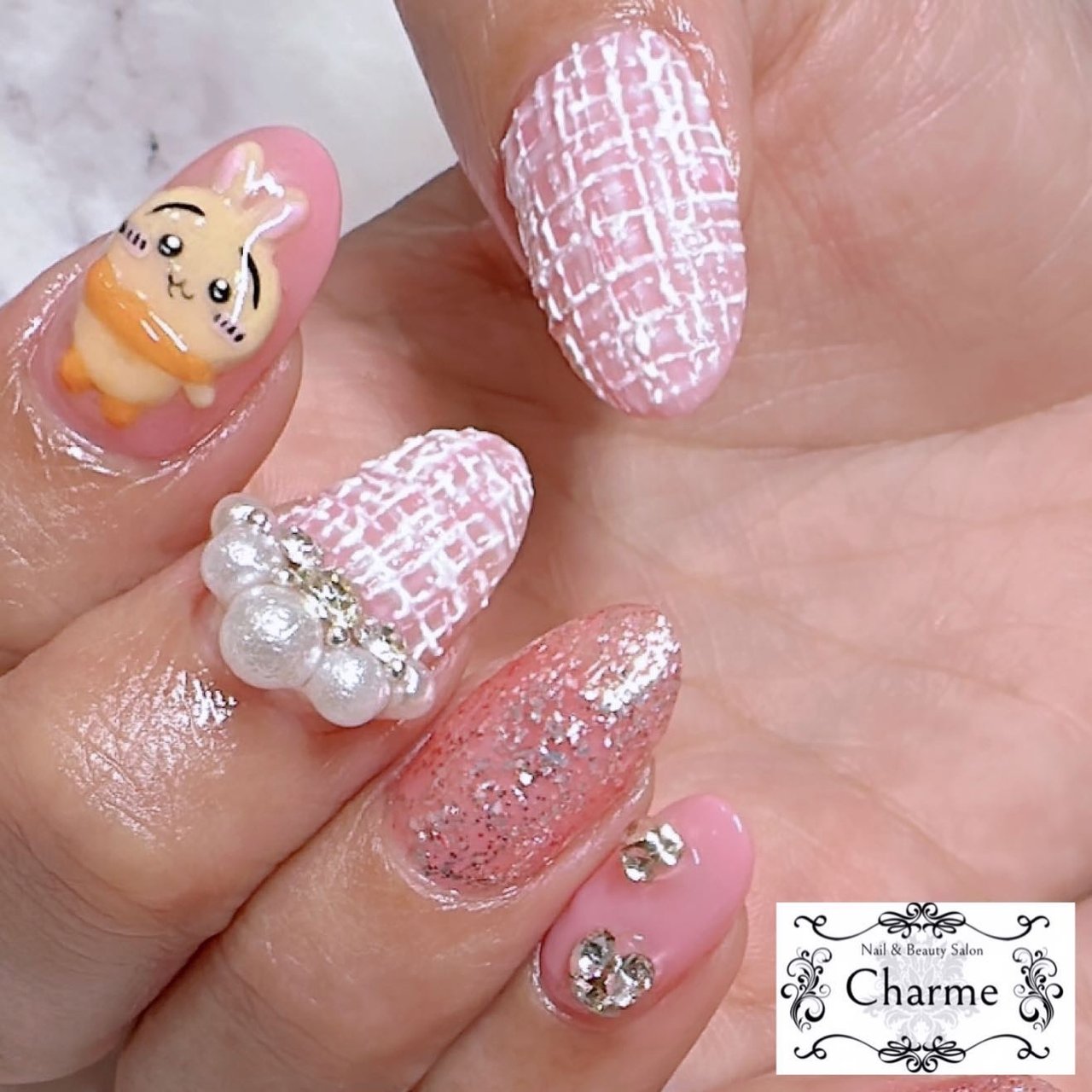 痛ネイル/ツイード - Charme-Nail&Beauty-のネイルデザイン[No.8435067]｜ネイルブック