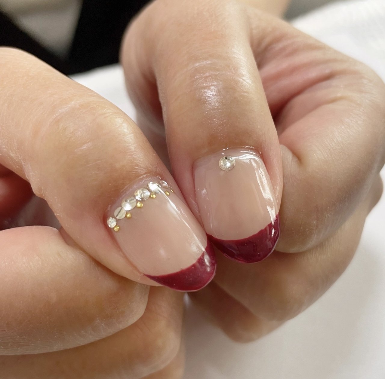 36))フレンチガーリー ネイルチップ シンプルネイル ボルドー クリスマス 36))フレンチガーリー ネイルチップ ボルドー ハートネイル 韓国