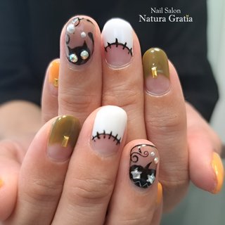 黒猫 de ハロウィン ネイル | oinuのネイル