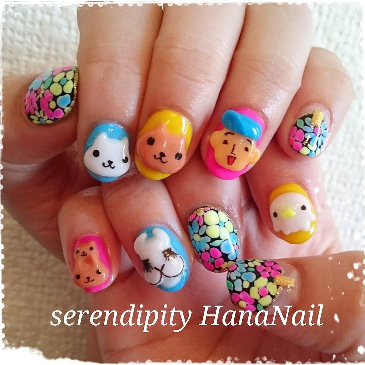 パーティー デート ハンド フラワー 痛ネイル Serendipity Hananailのネイルデザイン No ネイルブック