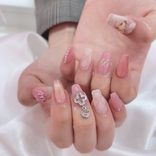 ネイルチップ オーダー 地雷 量産型 キルティング 肌なじみハート