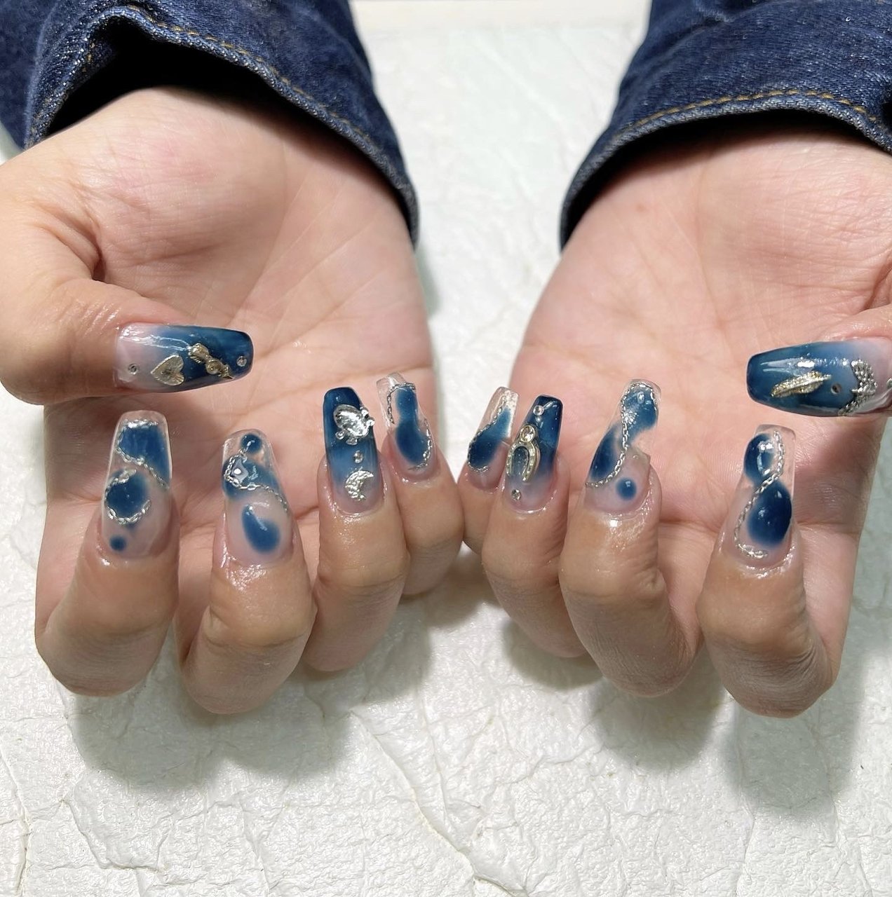 クリア/ブルー - nail'smirac.☆林 智子のネイルデザイン[No.8462935