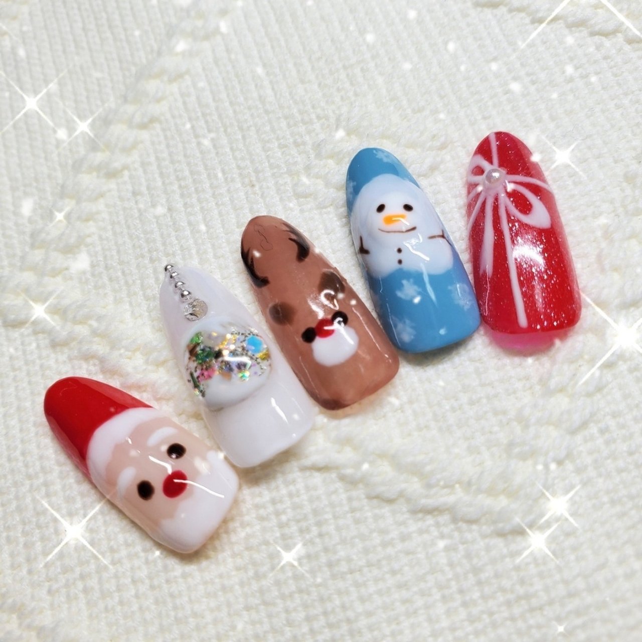 ネイルチップ オーダー クリスマス マグネット 冬 キルティング ミラー リース ネイルチップ オーダー クリスマス マグネット 冬 キルティング ミラー