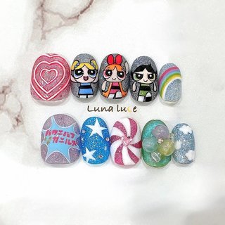 #予約はlineから @889jmegm 
お気軽にご連絡ください♪

#オーダーチップ 
#予約受付中 #nailart 
#naildesign 
#伊勢崎 #ちゅるんネイル 
#ネイル好き #パワーパフガールズ 
#powerpuffgirls 
#オーロラパウダー #キャラクターネイル 
#可愛いネイル #うるうるネイル 
#オーロラネイル #マグネットネイル 
#美爪 #キラキラネイル #ユニコーン
 #ユニコーンネイル #簡単 #ジェル 
#ネイル #ジェルネイル #痛ネイル 
#韓国ネイル #中華ネイル #仙女ネイル
 #網紅 #綱紅美甲 #かわいい #オールシーズン #デート #女子会 #推し活 #ハンド #痛ネイル #マグネット #キラキラ #韓国 #ショート #ラウンド #ピンク #グリーン #水色 #ジェルネイル #ネイルチップ #Luna luce #ネイルブック