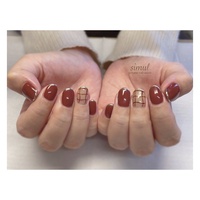 ♡歪みチェックネイル♡ ネイルチップ　ハンドメイド f0adadcd716cbbf5025579961afa80