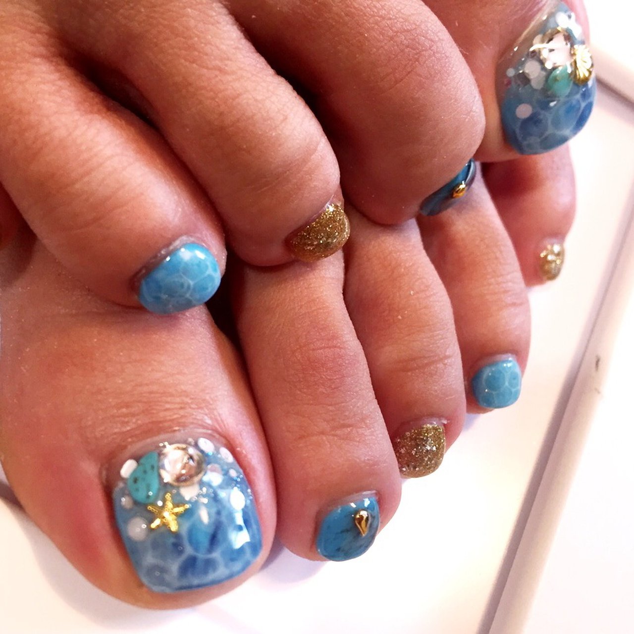 夏 海 リゾート フット シェル Nailsalonhinata Megumiのネイルデザイン No ネイルブック