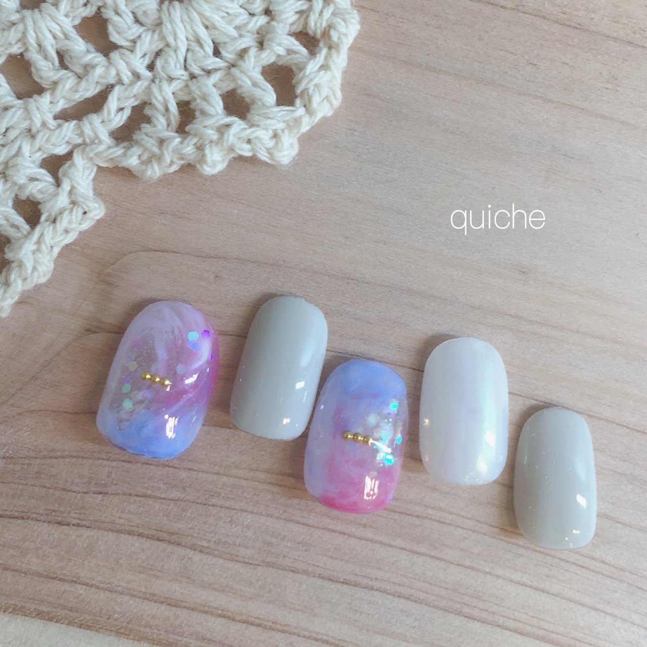 ハンド シースルー ショート クリア ジェル Quiche Nailsのネイルデザイン No ネイルブック