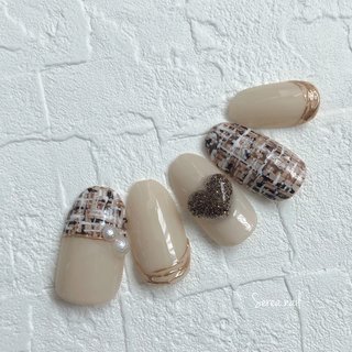 ♡タイダイとニットの大人ネイル♡ ネイルチップ ハンドメイド