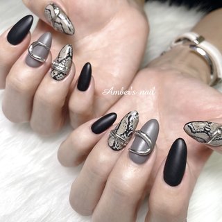 パイソンネイル/マット/蛇柄