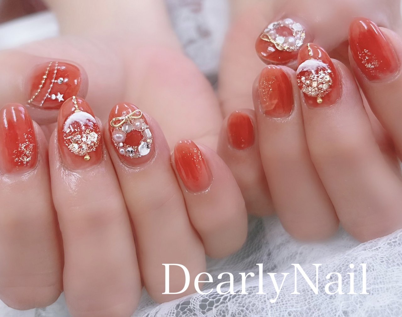 冬/クリスマス/パーティー/デート/ハンド - DearlyNailのネイル