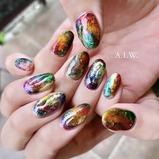#カラフルネイル #カラフルネイルデザイン #アートネイル #アート #アートし放題 #絵画ネイル #絵画 #絵画アート #ステンドグラスネイル #ステンドグラス #ニュアンスネイル #ニュアンス #ニュアンスデザイン #ニュアンスカラー #ニュアンスカラーネイル #ニュアンスネイルデザイン #ハンド #ステンドグラス #ニュアンス #レトロ #個性派 #カラフル #ビビッド #大倉ノドカ 🐍💖A.I.W. / Nail & Eyebrow⛩️🦊 #ネイルブック
