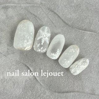 雪の結晶(スノー)/#手書きのネイルデザイン｜ネイルブック