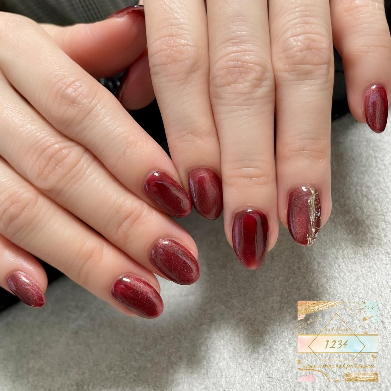 ミラー/レッド - 1234 nailroomのネイルデザイン[No.8499603]｜ネイル 