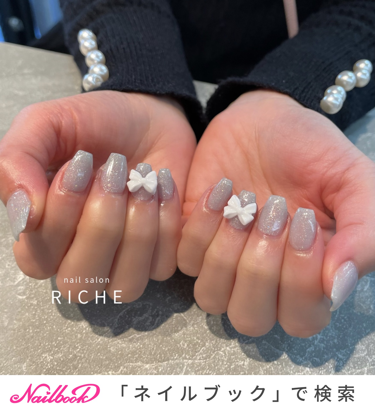 おすすめ順｜水色/#白リボンネイルのネイルデザイン｜ネイルブック