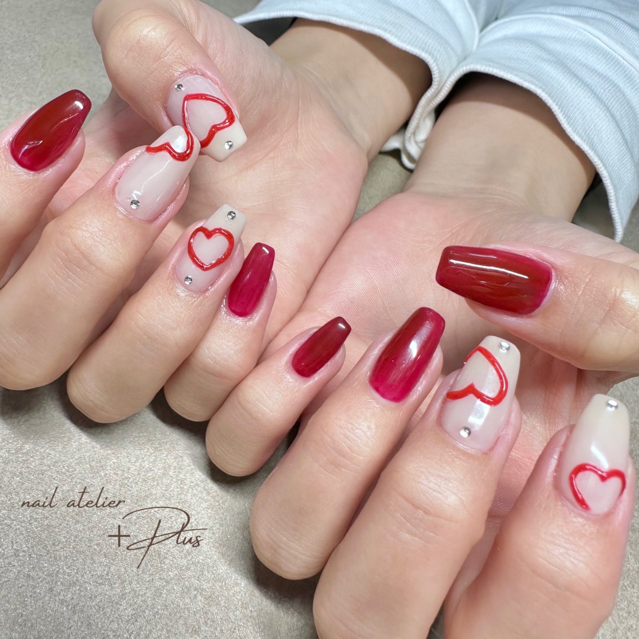 秋/冬/オールシーズン/ハンド/ハート - アトリエプラスのネイル