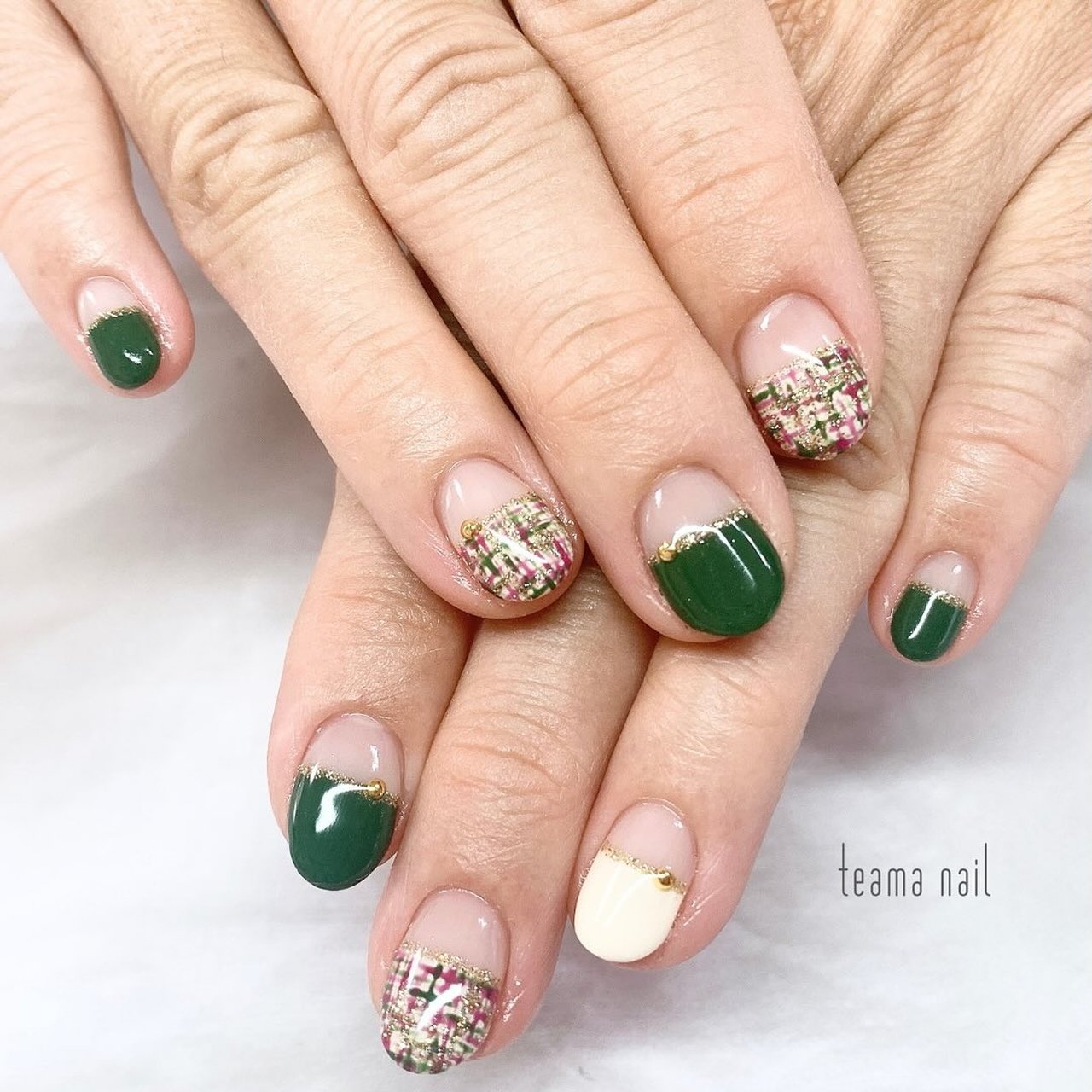 ネイルチップ・付け爪 Yummy Amazon | SEMTIM ネイルチップ 24枚入 ミディアム ショート ラウンド