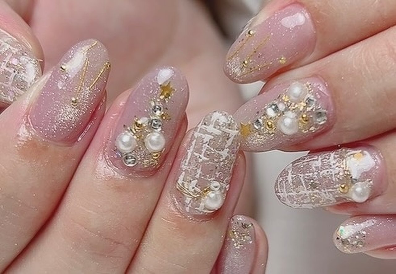 冬/クリスマス/ツイード/マグネット/大人 - candy_nailのネイル 