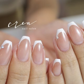 ネイルチップ オーダー フレンチ バーチャルフレンチ ビジュー