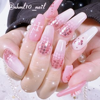 ネイルチップ オーダー 量産型 韓国 ワンホン ピンク 白 ツイード 地雷