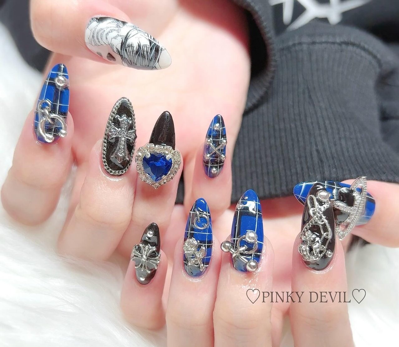° .*♡ネイルデザインフルオーダーページ♡*. ° サイズオーダー】ブルーニュアンスネイル ネイルチップ（つけ爪