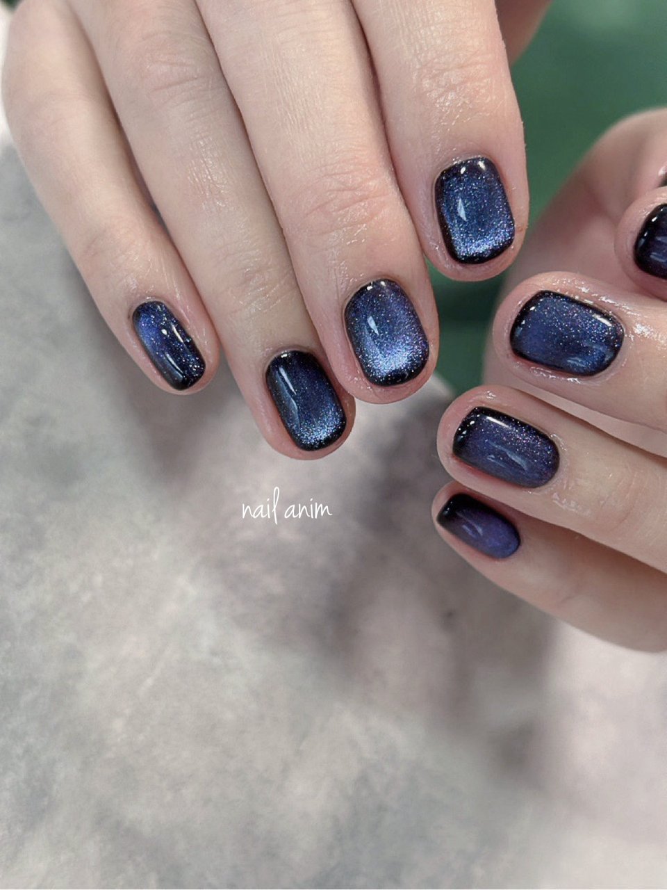 ネイルハンド 秋/冬/ハンド/マグネット/ショート - nail animのネイルデザイン