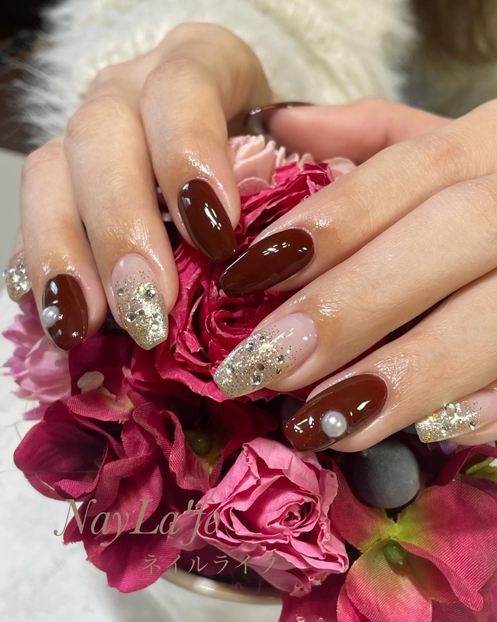 冬/大人/ワンホン/韓国/ボルドー - ネイルライフ門田のネイルデザイン  