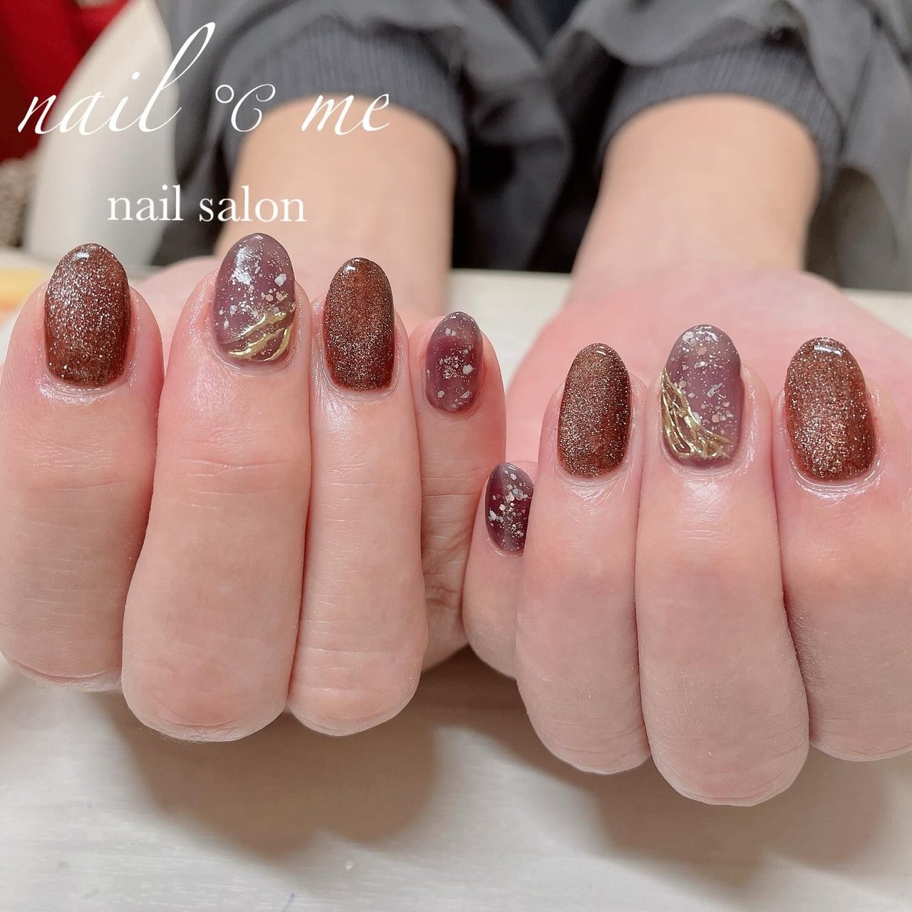 冬/マグネット/ブラウン - Nail ℃ me【ネイルドミー 】のネイル 