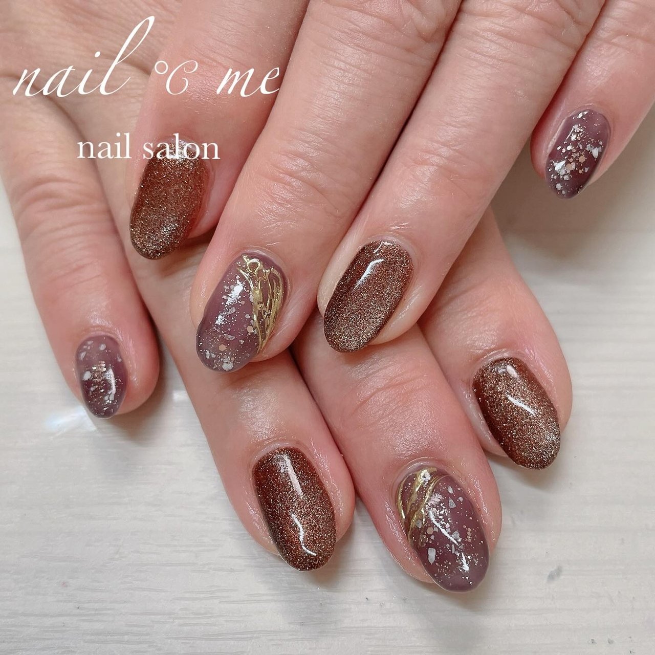 冬/マグネット/ブラウン - Nail ℃ me【ネイルドミー 】のネイル 
