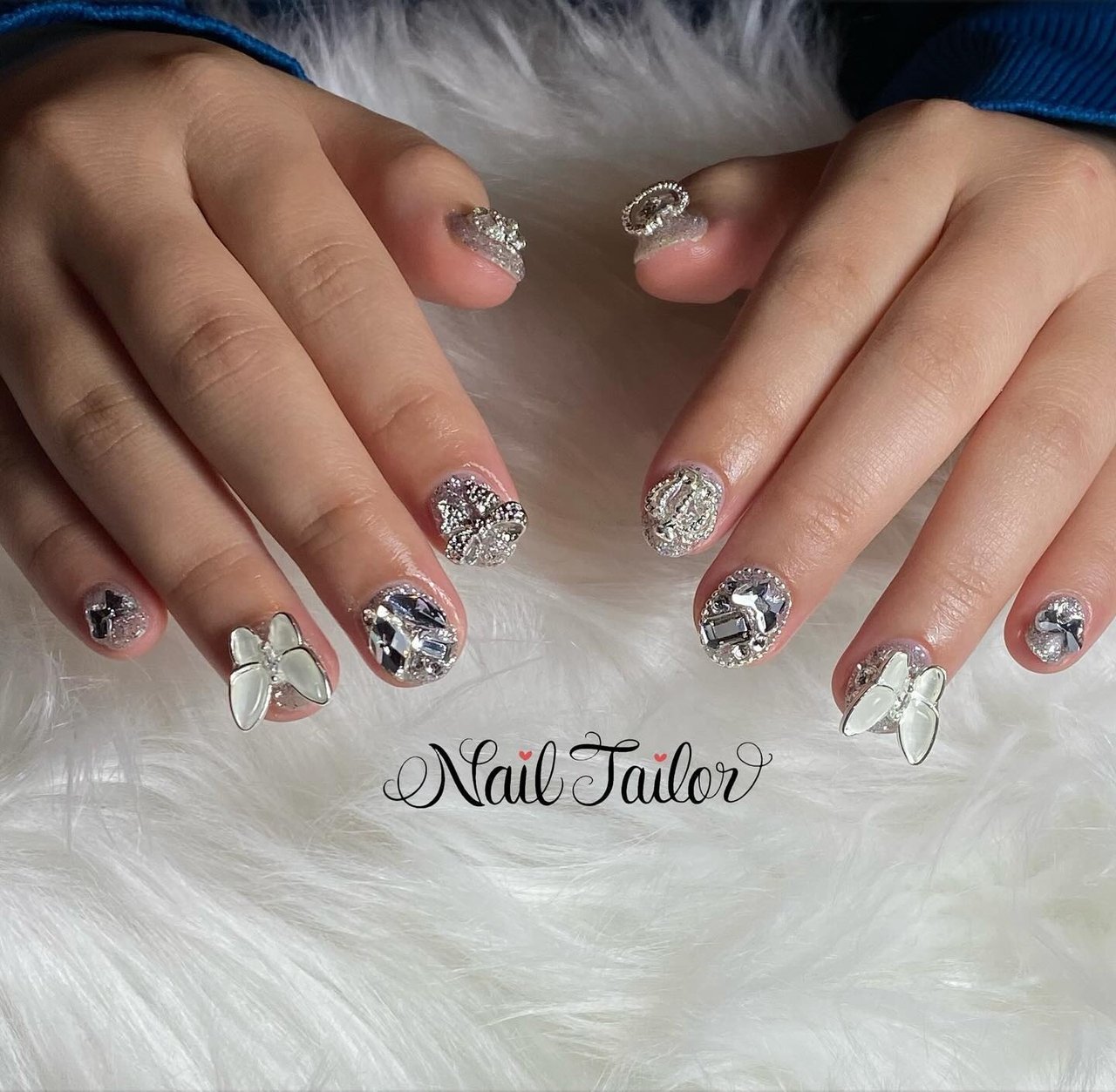 millynail ネイルホイル2+1！ 手編み モチーフ Easy new art foil white gel nail with TSUMEKIRA.2021